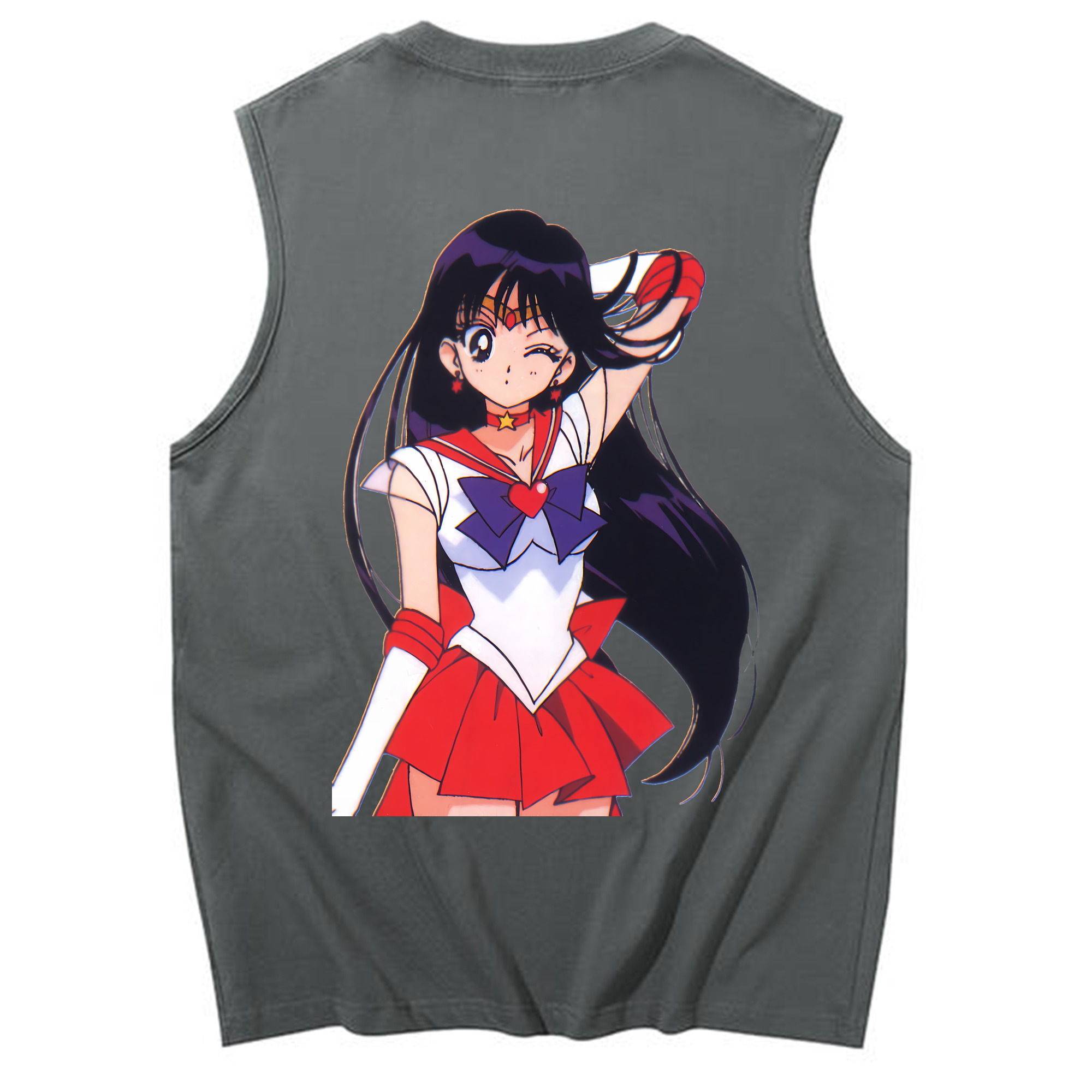 （画像用） 美少女戦士セーラームーン 火野レイ ひの レイ Sailor Moon Hino Rei （セーラーマーズ,Sailor Mars） コットン100％タンクトップ（背面プリント）